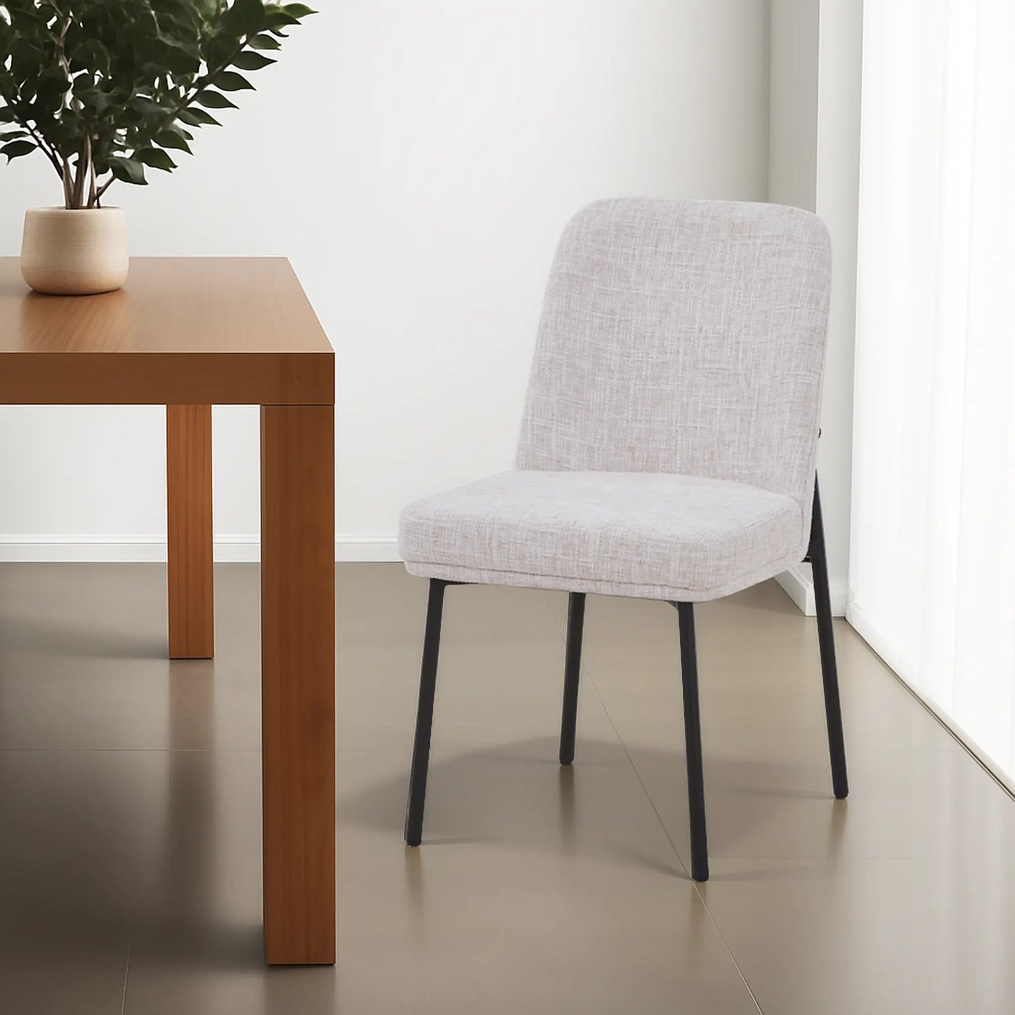 OLIVIA Fabric Dining Chair, Cream Zoya Home