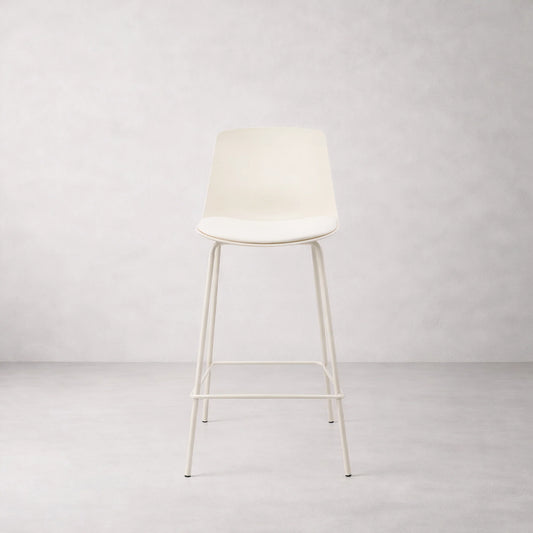Agata Counter Stool, Neutral White, 25.6"