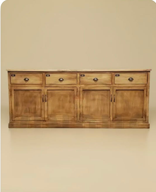 Country sideboard in mango wood with natural patina finish