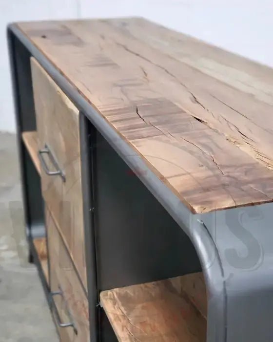 Buffet style rétro bois recyclé et acier Vindus Furniture