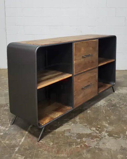Retro style sideboard in recycled wood and steel