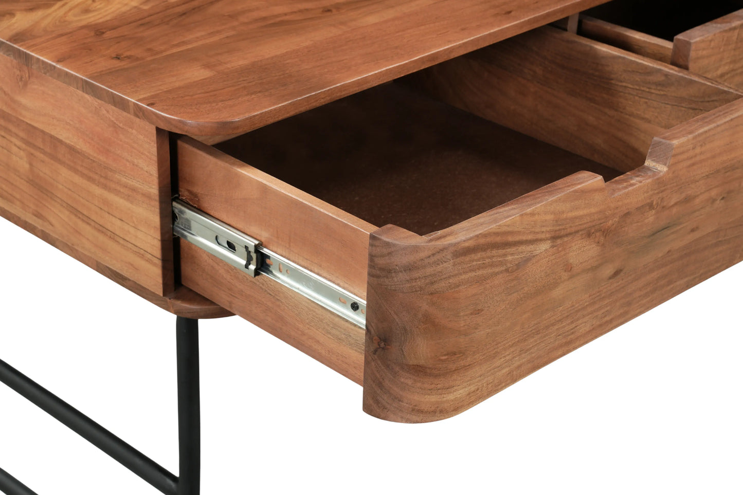 Bureau en Acacia Massif et Acier Noir