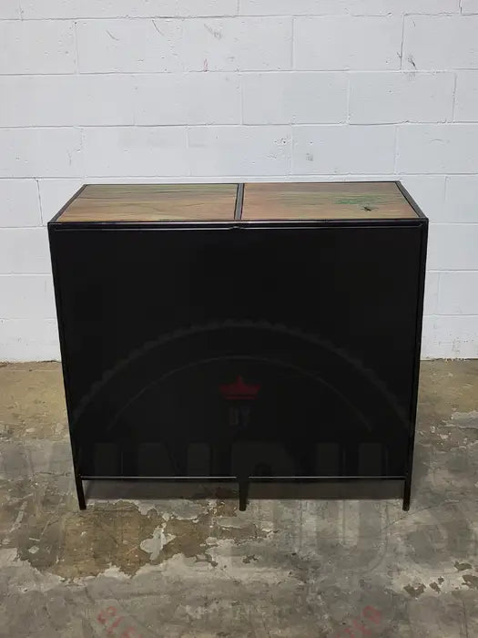 Commode en bois recyclé avec porte en acier et 3 tiroirs