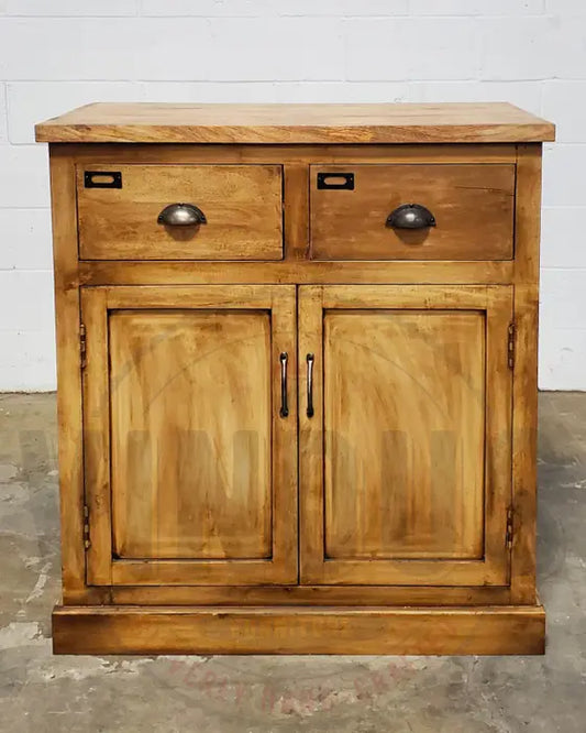 Country chest of drawers in mango wood with natural patina finish