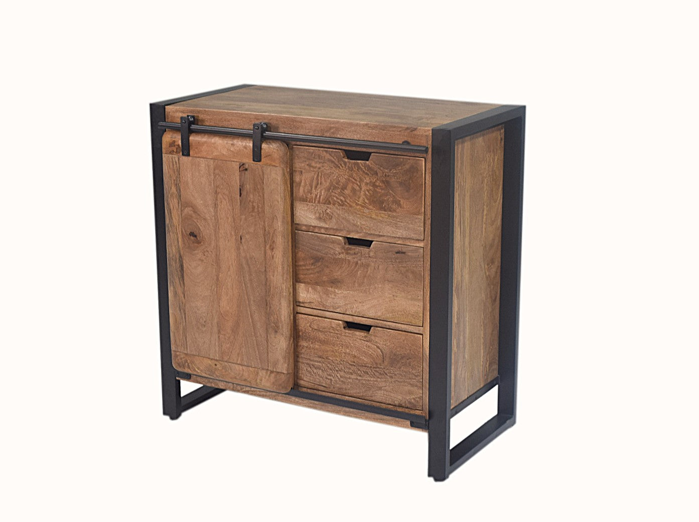 Meuble Commode Avila en bois de manguier porte coulissante