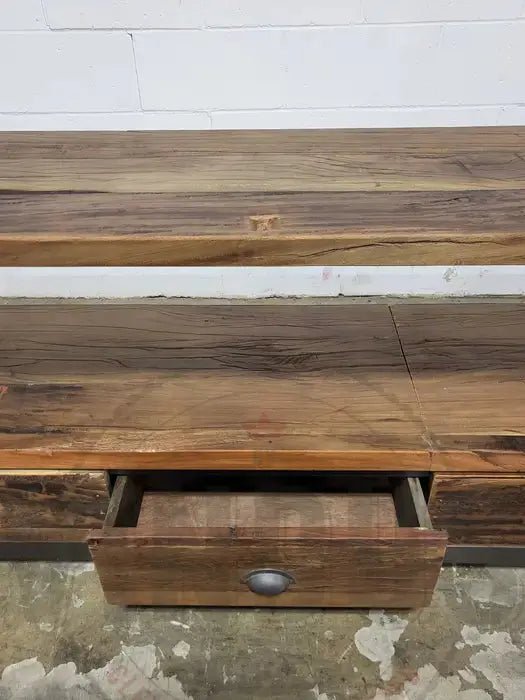 Meuble tv industriel bois Recyclé et acier avec 4 tiroirs Vindus Furniture