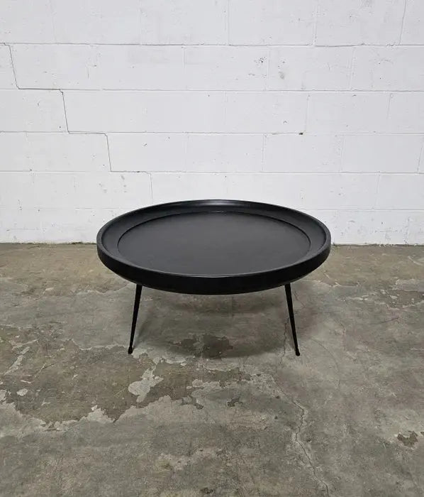 Table à Café ronde en bois de manguier fini noir Vindus Furniture