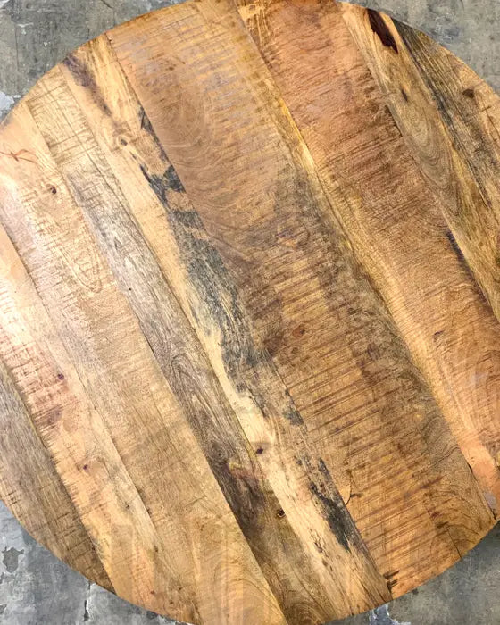 Table basse ronde de salon en bois de manguier