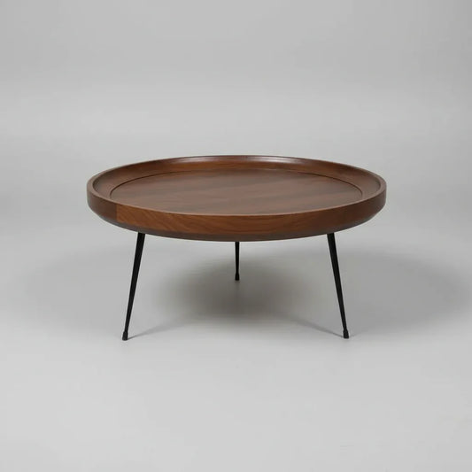 Table à café ronde en bois de manguier (Walnut) Vindus Furniture