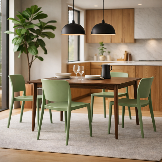 Pamela Stackable Dining Chair, Green