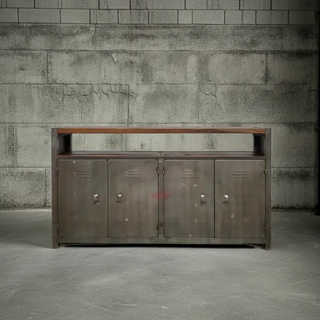 Buffet industriel en bois recyclé et acier brut Vindus Furniture