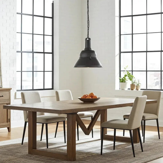 Luminaire suspendu industriel style usine noir Vindus Furniture