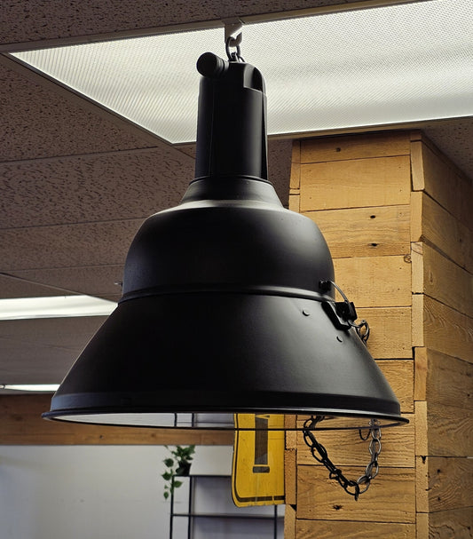 Black factory style pendant light