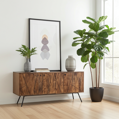 Buffet style Mid-Century en bois D'Acacia