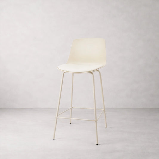 Agata Counter Stool, Neutral White, 25.6"