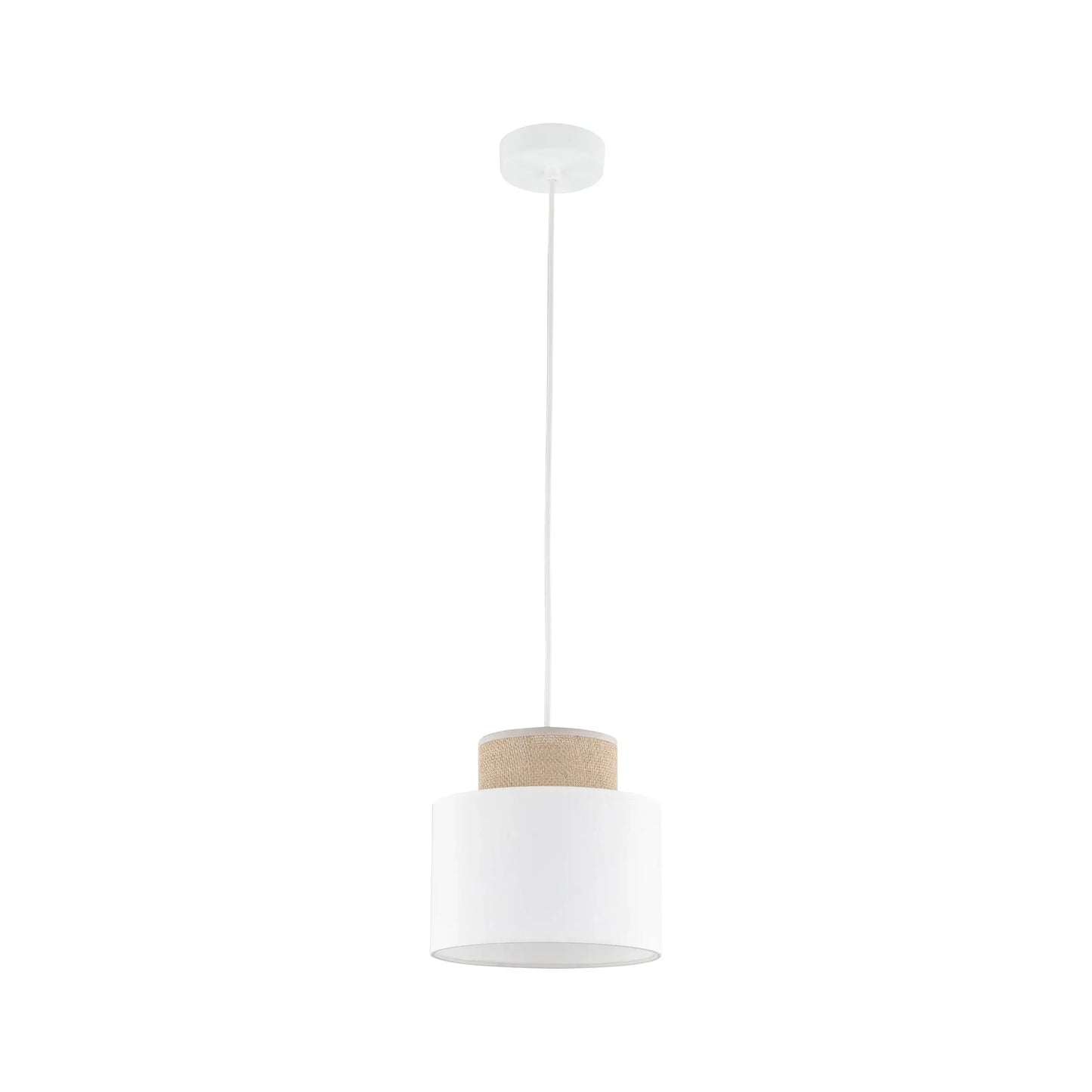 DUO White Jute Natural Pendant Light LumoCrafts