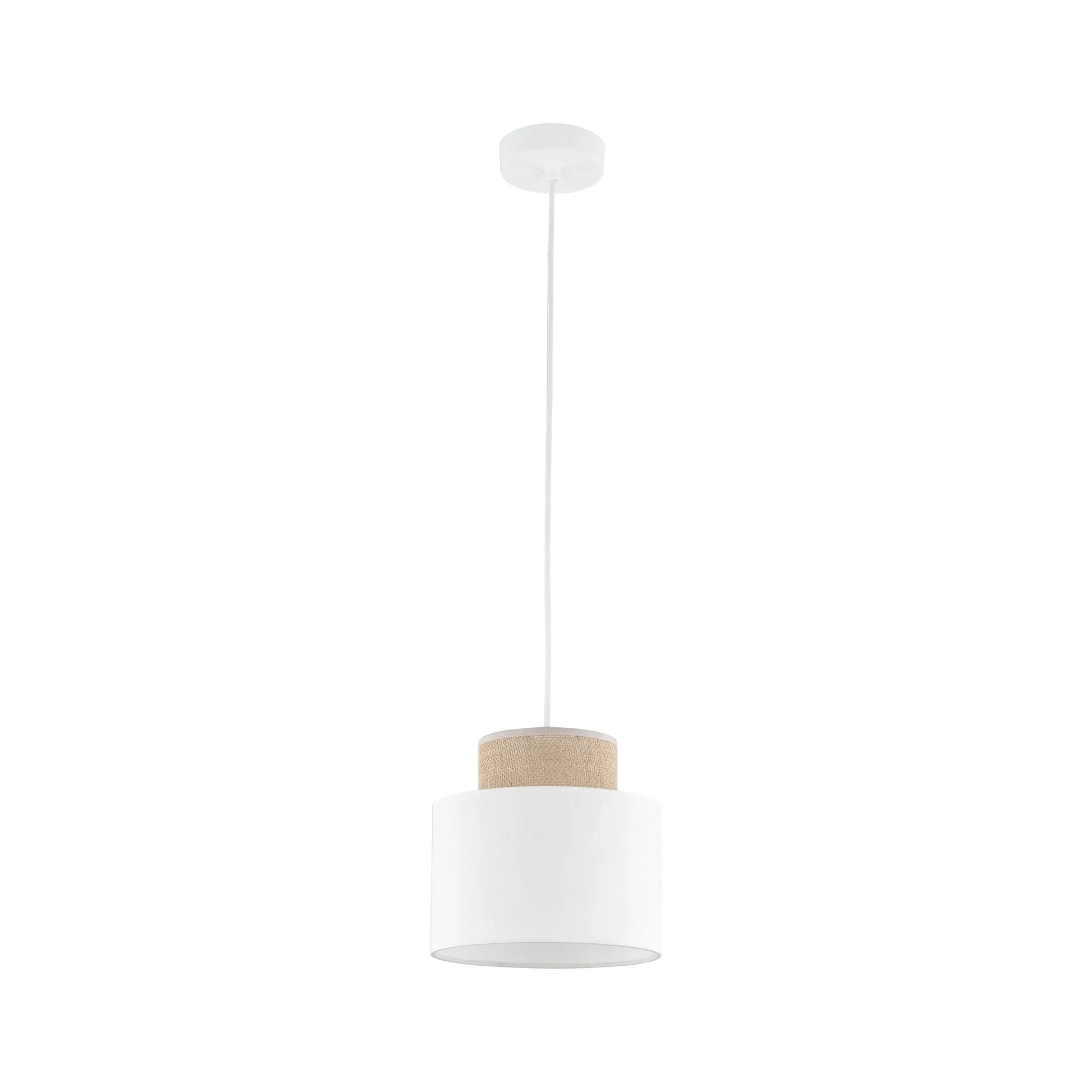 DUO White Jute Natural Pendant Light LumoCrafts