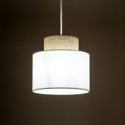 DUO White Jute Natural Pendant Light LumoCrafts