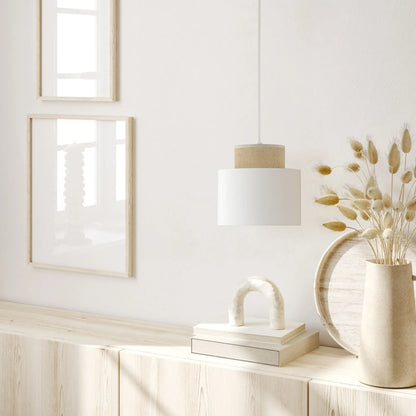 DUO White Jute Natural Pendant Light LumoCrafts