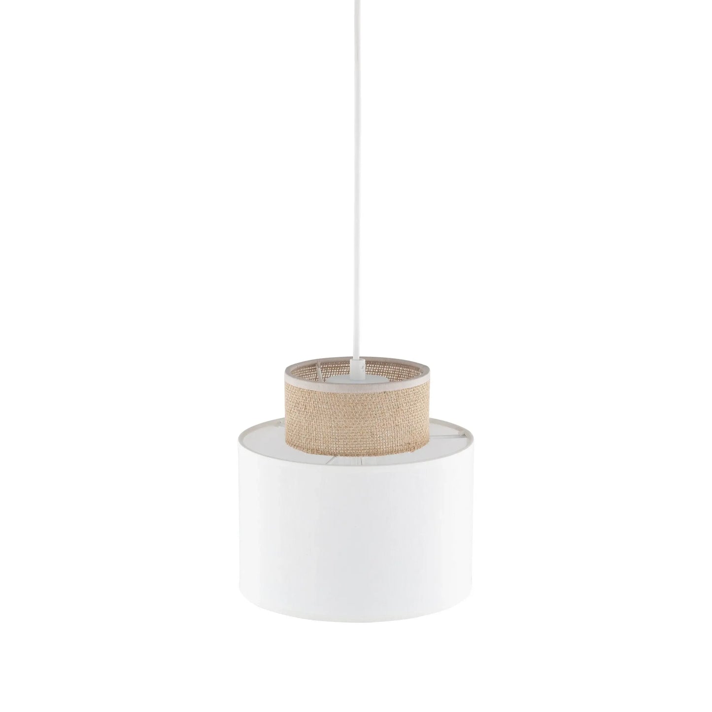 DUO White Jute Natural Pendant Light LumoCrafts