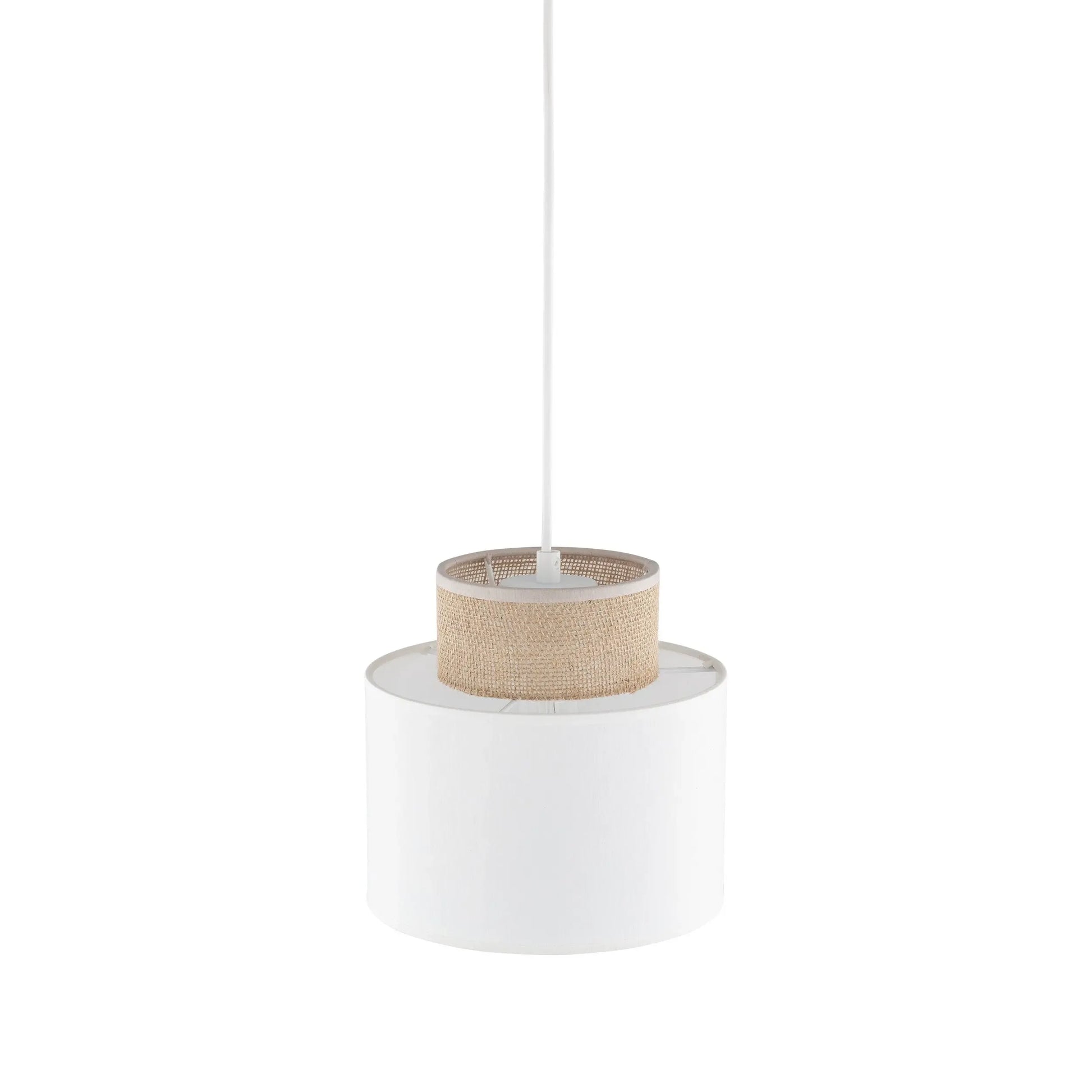 DUO White Jute Natural Pendant Light LumoCrafts