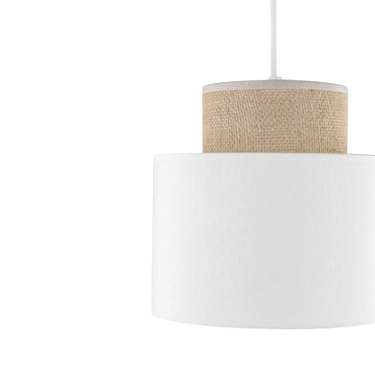 DUO White Jute Natural Pendant Light LumoCrafts