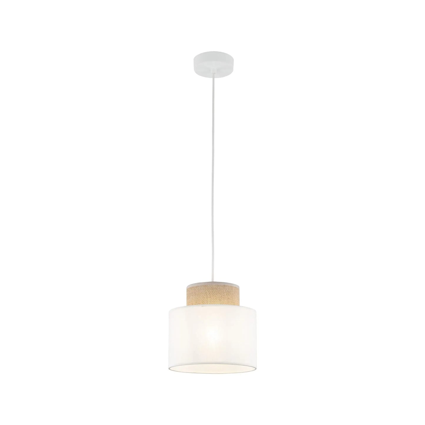 DUO White Jute Natural Pendant Light LumoCrafts