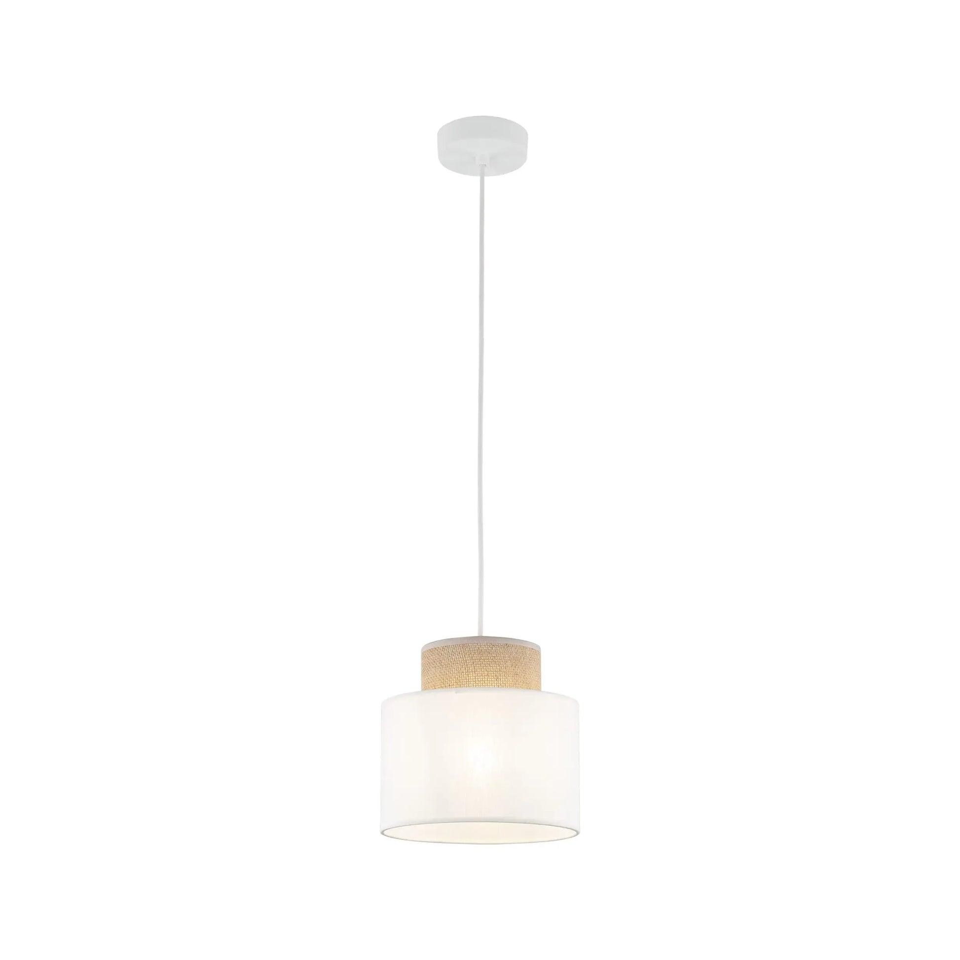 DUO White Jute Natural Pendant Light LumoCrafts