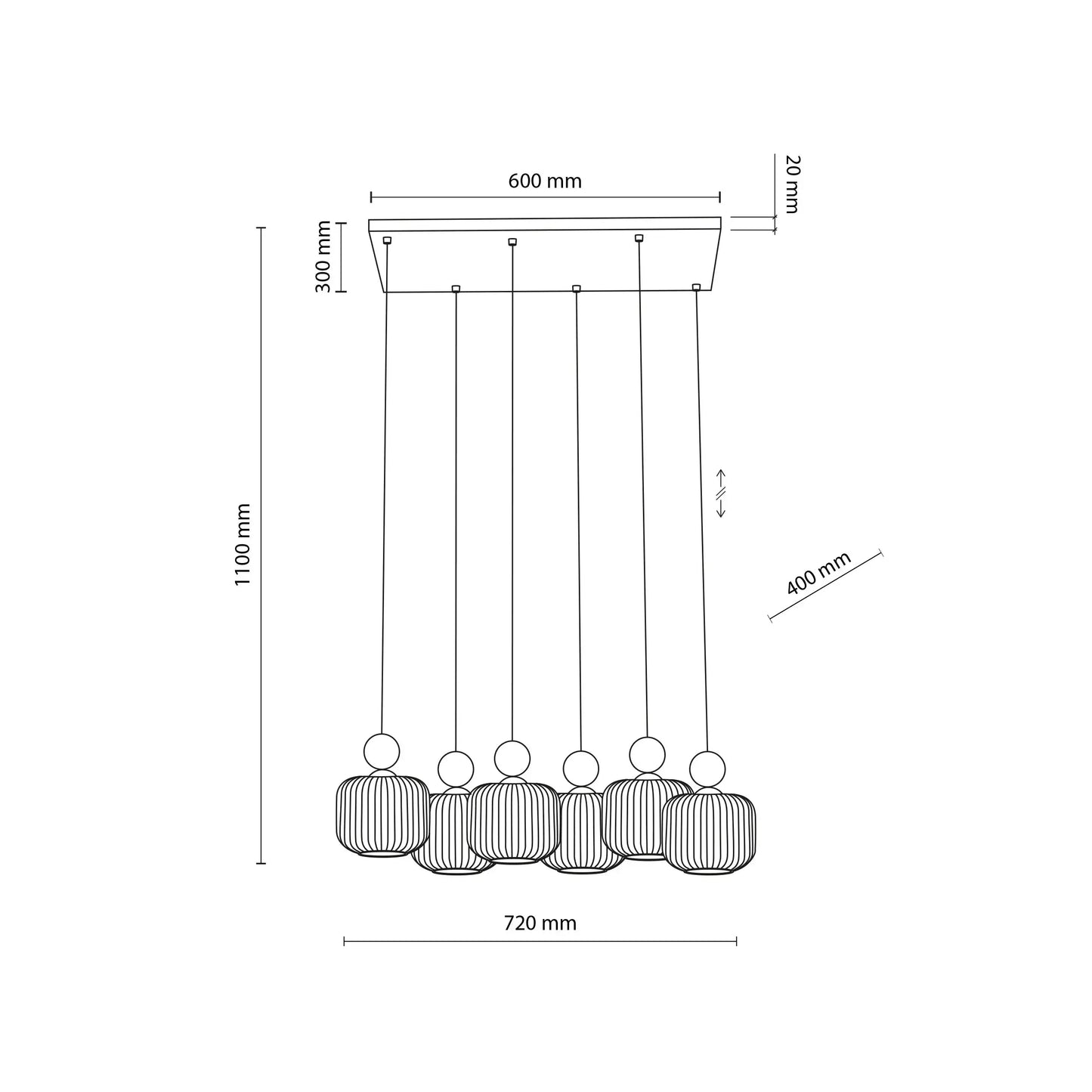 Ballo Scandinavian Pendant Light 6 LumoCrafts
