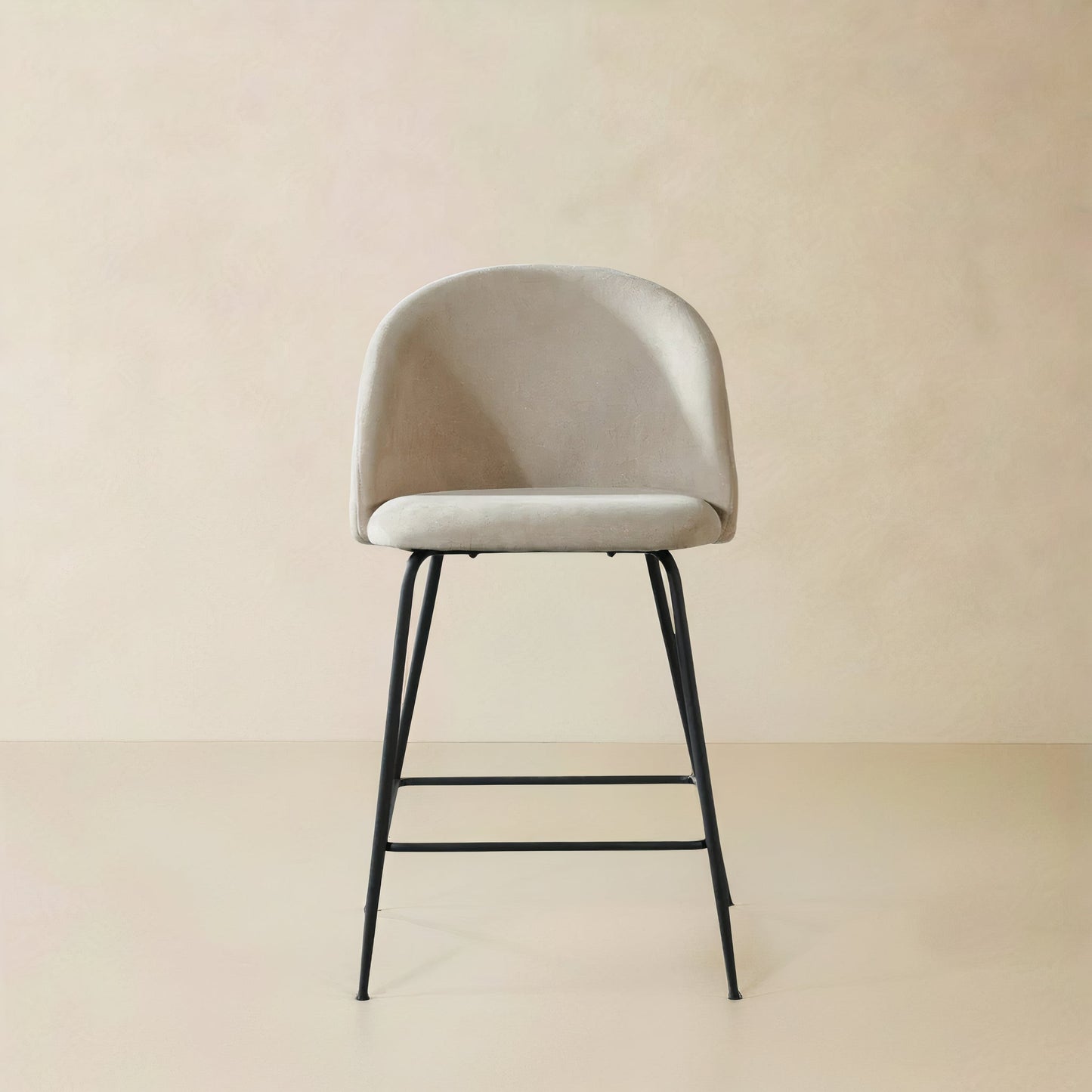 CEDAR Fabric Counter Stool, Beige, 25.6"