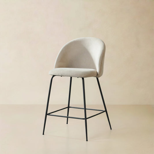 CEDAR Fabric Counter Stool, Beige, 25.6"