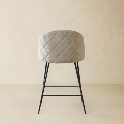 CEDAR Fabric Counter Stool, Beige, 25.6"