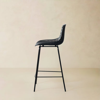 PEARL Plastic Counter Stool, Black, 25.6"