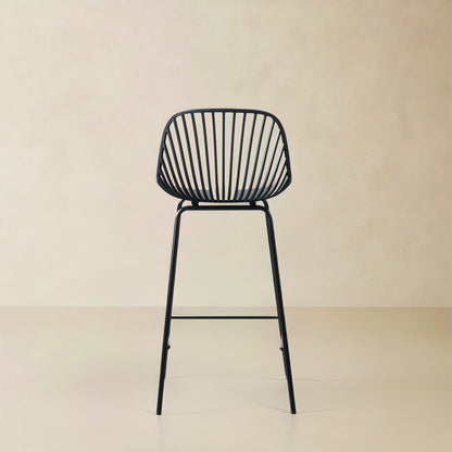 PEARL Plastic Counter Stool, Black, 25.6"