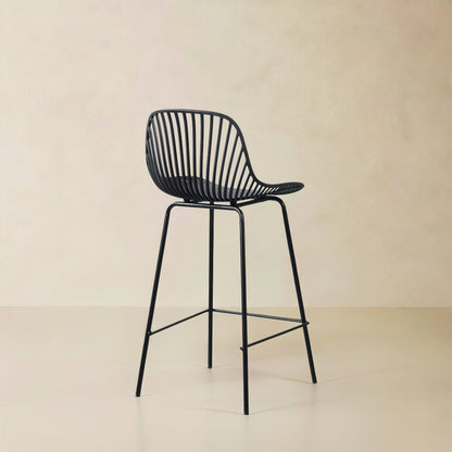 PEARL Plastic Counter Stool, Black, 25.6"