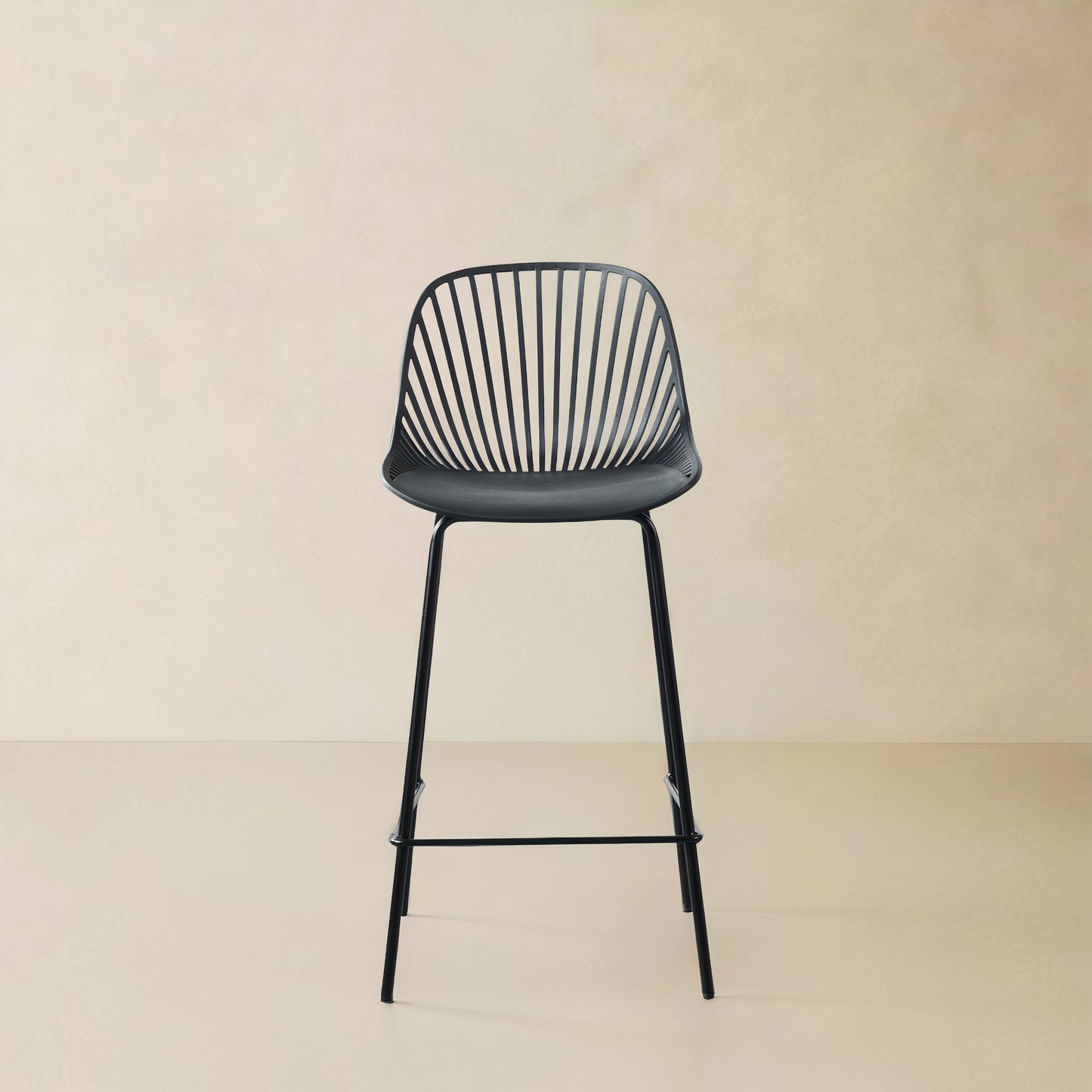 PEARL Plastic Counter Stool, Black, 25.6"