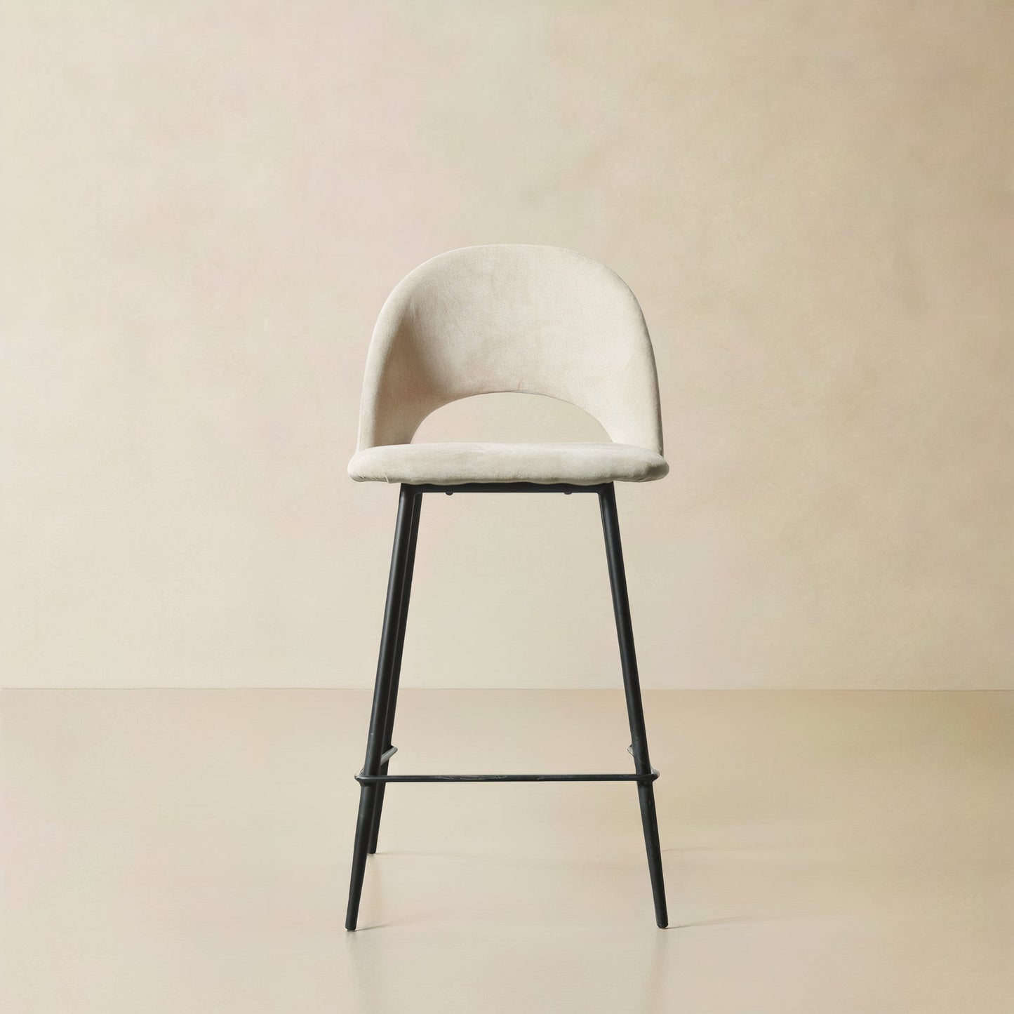 PIERCE Fabric Counter Stool, Beige, 25.6"