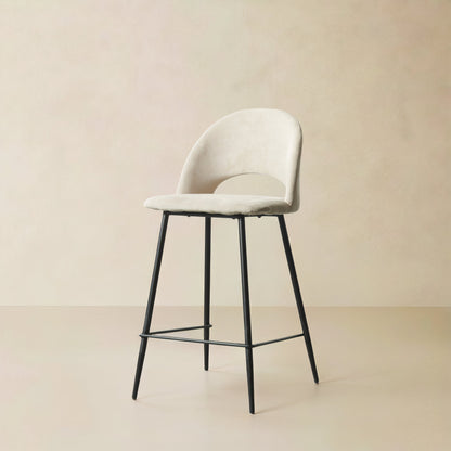 PIERCE Fabric Counter Stool, Beige, 25.6"