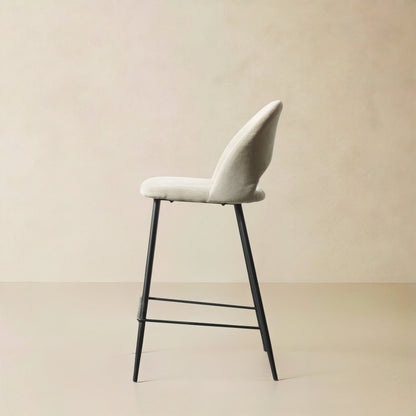 PIERCE Fabric Counter Stool, Beige, 25.6"