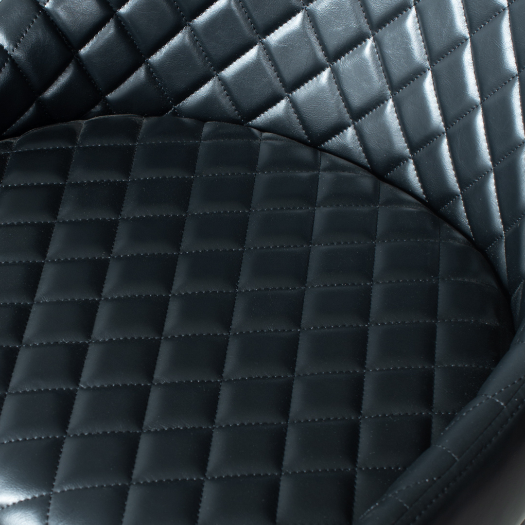 VICTOR Leather Counter Stool, Black, 25.6"