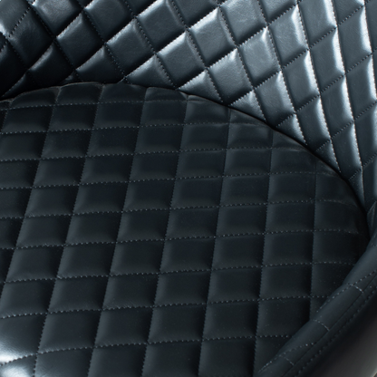 VICTOR Leather Counter Stool, Black, 25.6"