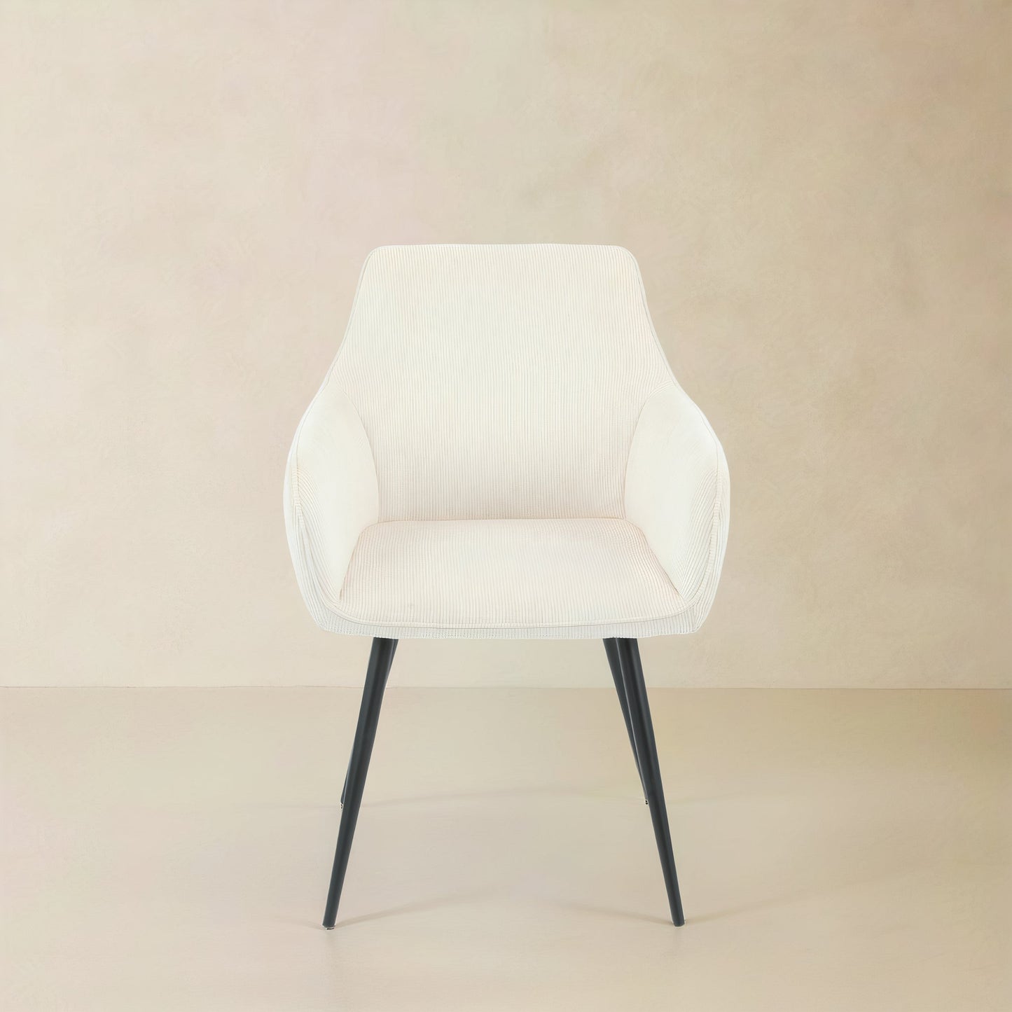 ELARA Corduroy Fabric Armchair, Cream