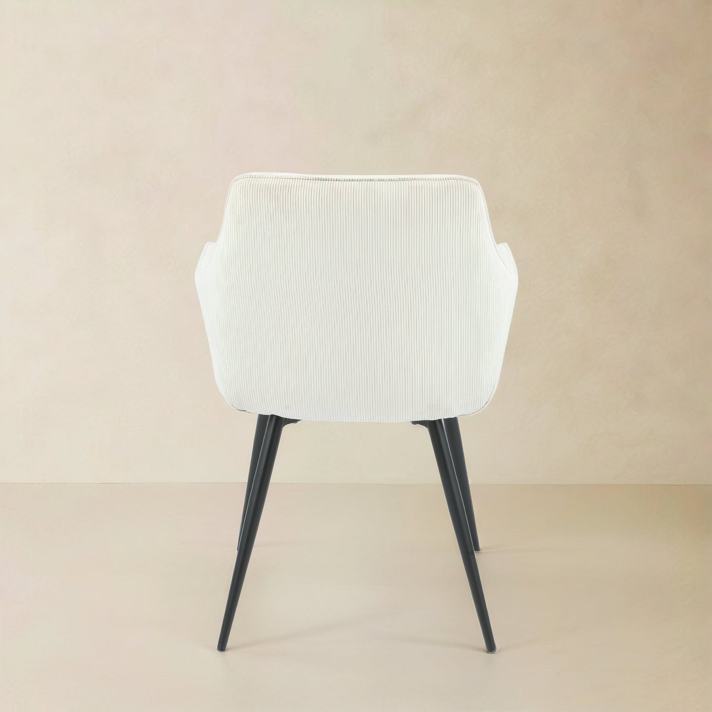 ELARA Corduroy Fabric Armchair, Cream