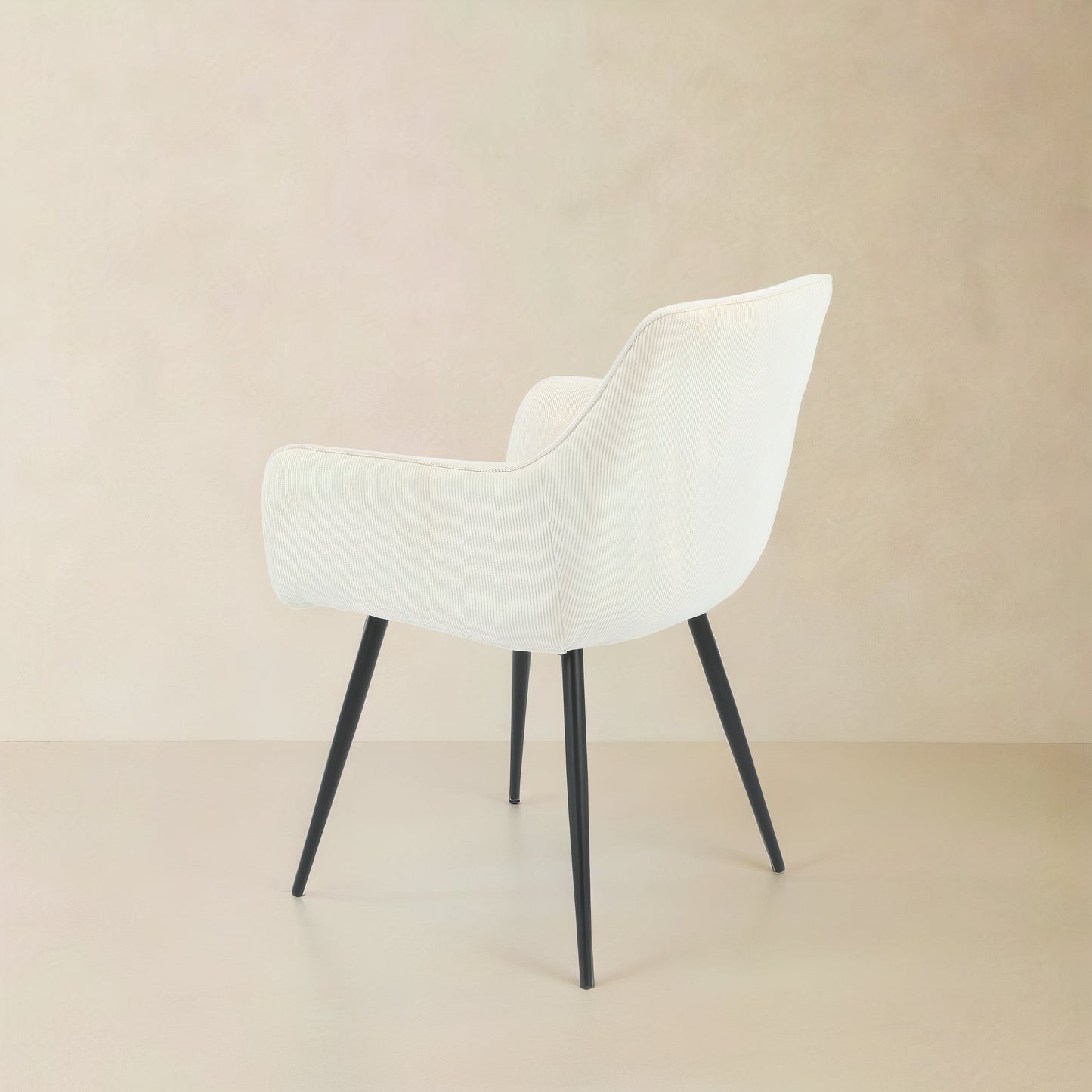 ELARA Corduroy Fabric Armchair, Cream