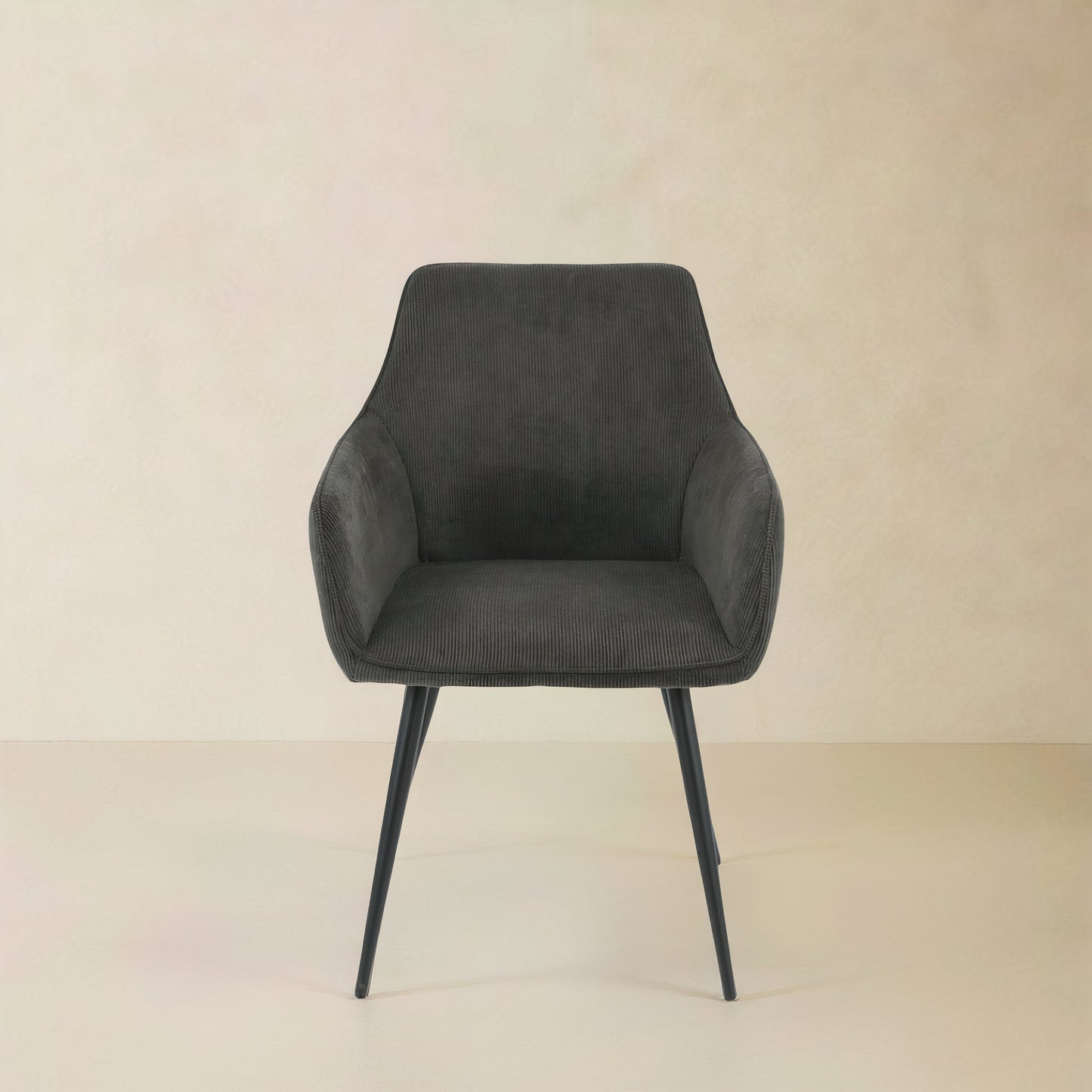 ELARA Corduroy Fabric Armchair, Black