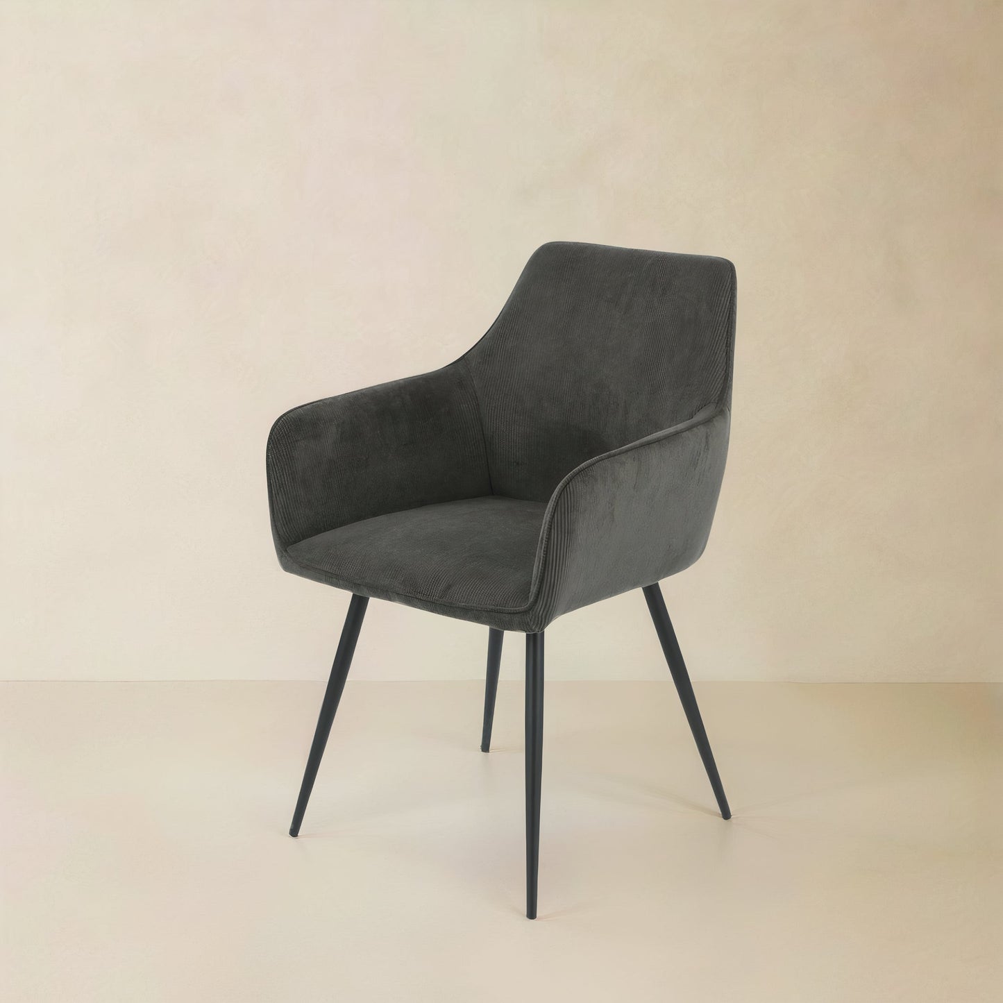 ELARA Corduroy Fabric Armchair, Black