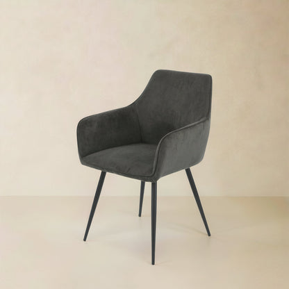 ELARA Corduroy Fabric Armchair, Black