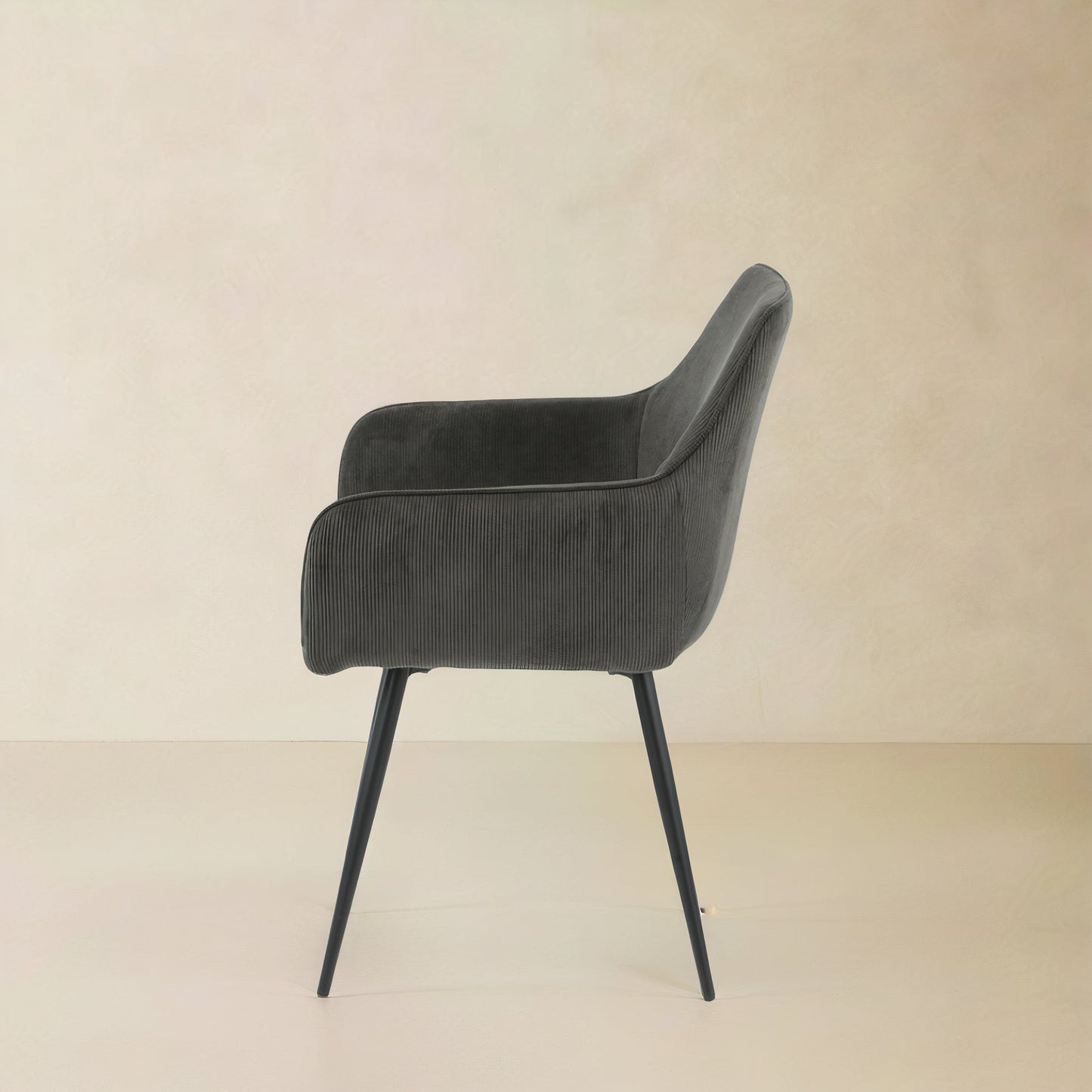 ELARA Corduroy Fabric Armchair, Black