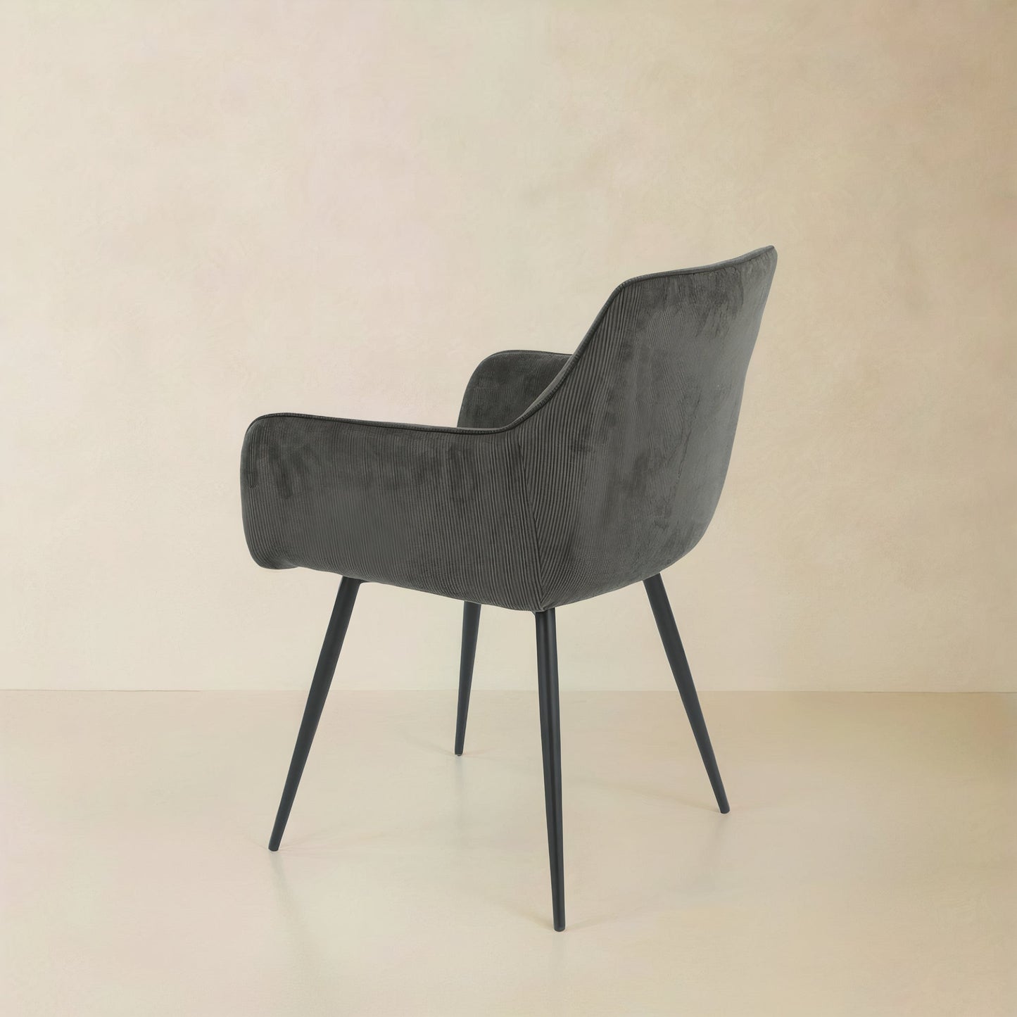 ELARA Corduroy Fabric Armchair, Black