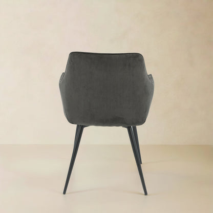 ELARA Corduroy Fabric Armchair, Black